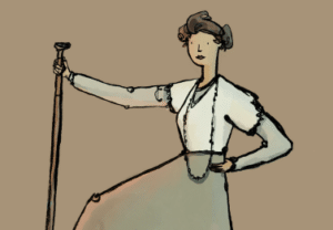 Cartoon image of the Dillwyn family members.