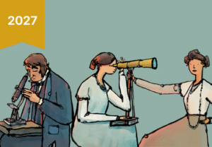 Cartoon image of the Dillwyn family members.