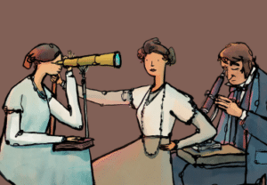 Cartoon images of key members of the Dillwyn family.