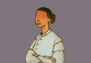 Cartoon image of Frances Batty Shand.