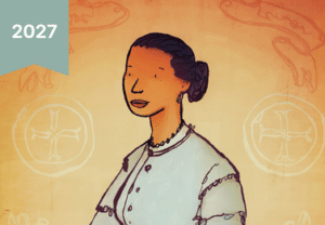 Cartoon image of Frances Batty Shand