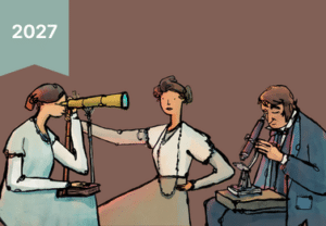 Cartoon image of the Dillwyn family members.