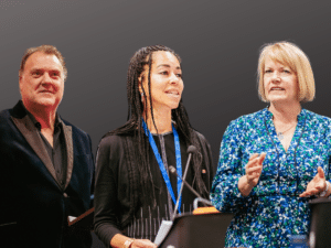 Headshots of Sir Bryn Terfel, Kadiatu Kanneh-Mason and Dame Jane Francis