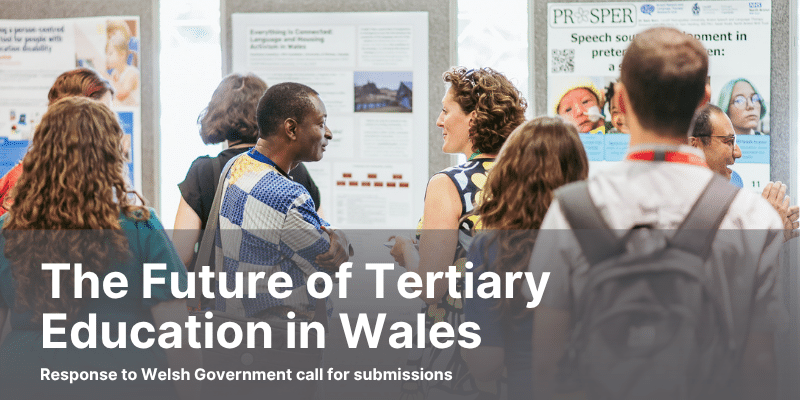 Graphic for news story about the future of Tertiary Education in Wales