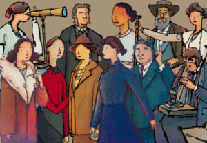 Collage of illustrations for Learned Society of Wales medals.