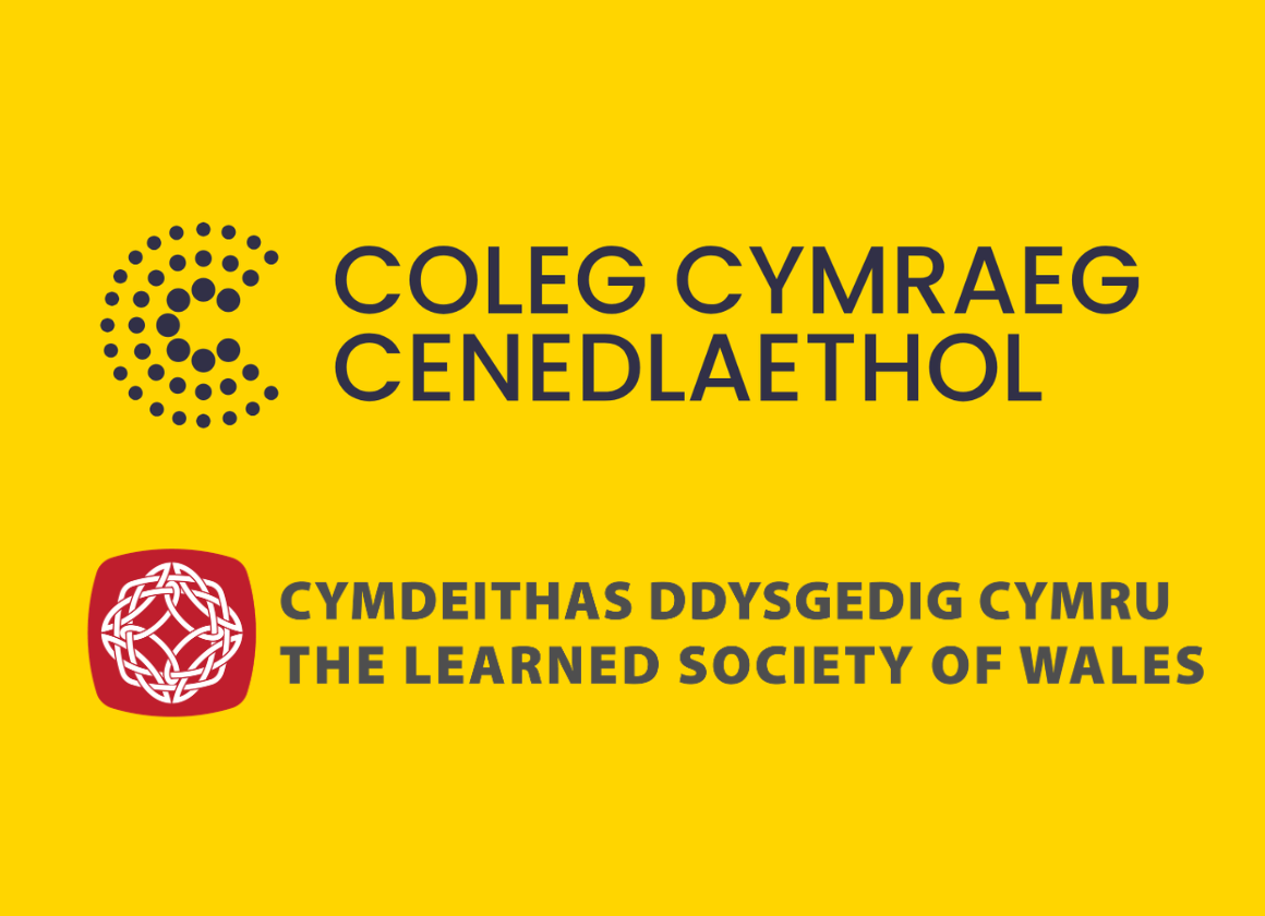 The logos of Coleg Cymreig Cenedlaethol and the Learned Society of Wales